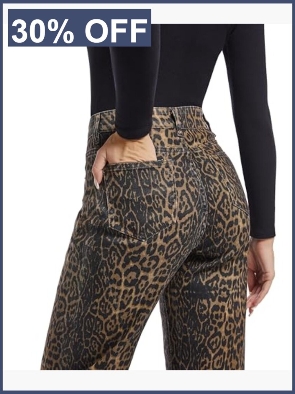 High Waisted Straight Leg Stretch Pull On Jeans - Picture 4 of 6
